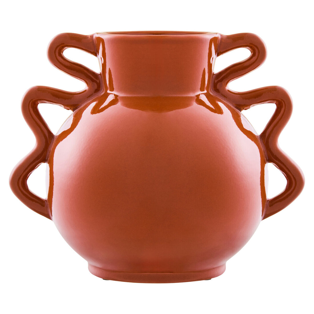 Sonata Small Burnt Orange Vase with Abstract Handles