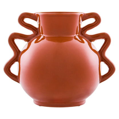 Sonata Small Burnt Orange Vase with Abstract Handles