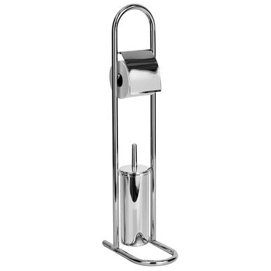 Linnea Chrome Bathroom Set Toilet Brush And Roll Small Holder
