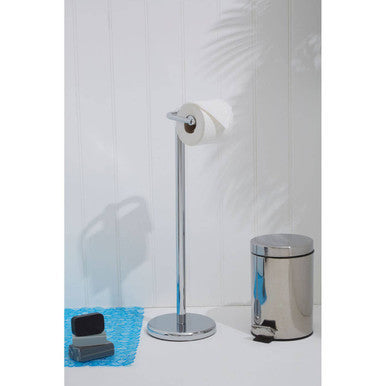 Chrome Bathroom Set Floor Standing Toilet Roll Holder