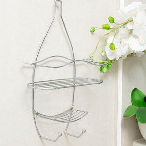 3 Tier Chrome Shower Caddy with Hooks | Dara