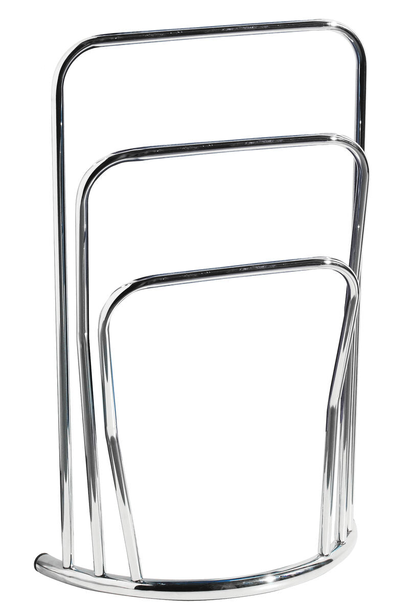 Metal towel rack on a white background