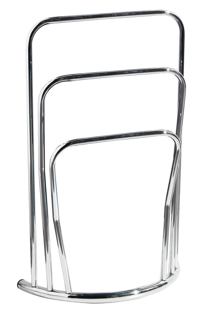 Metal towel rack on a white background