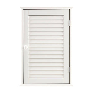 Shutter White Wood Wall Cabinet