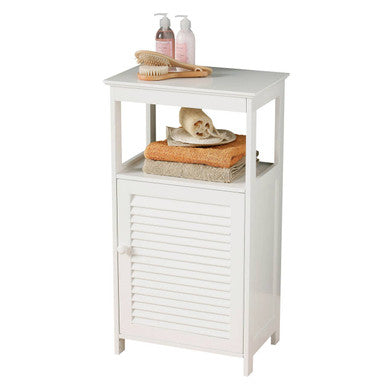Shutter White Wood Floor Cabinet