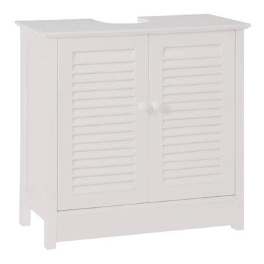 Shutter White Wood Under Sink Bathroom Cabinet - image 2