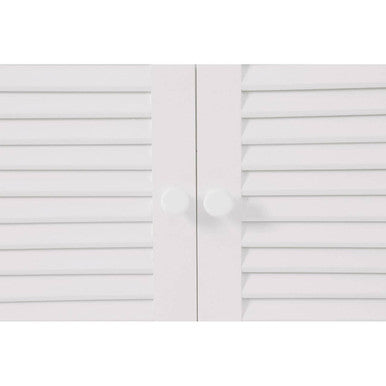 Shutter White Wood Under Sink Bathroom Cabinet - image 5