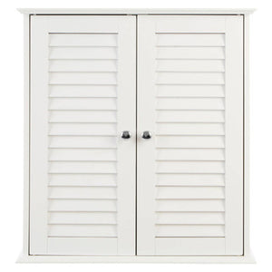 Shutter White Wood 2 Door Wall Cabinet