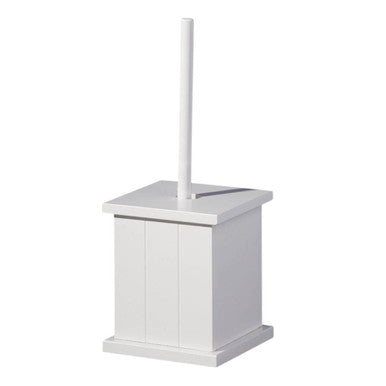 Portland White Wooden Toilet Brush Holder