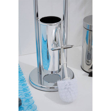Linnea Chrome Bathroom Set Toilet Brush And Roll Large Holder