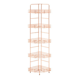 Dara 5 Tier Copper Finish Corner Storage Rack