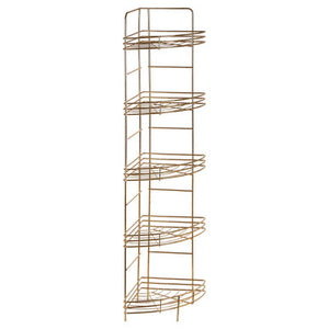 Dara 5 Tier Gold Finish Corner Storage Rack