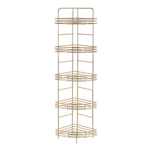 Dara 5 Tier Gold Finish Corner Storage Rack