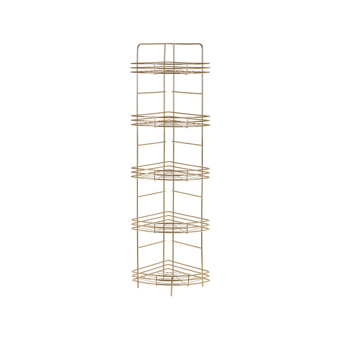 Dara 5 Tier Gold Finish Corner Storage Rack