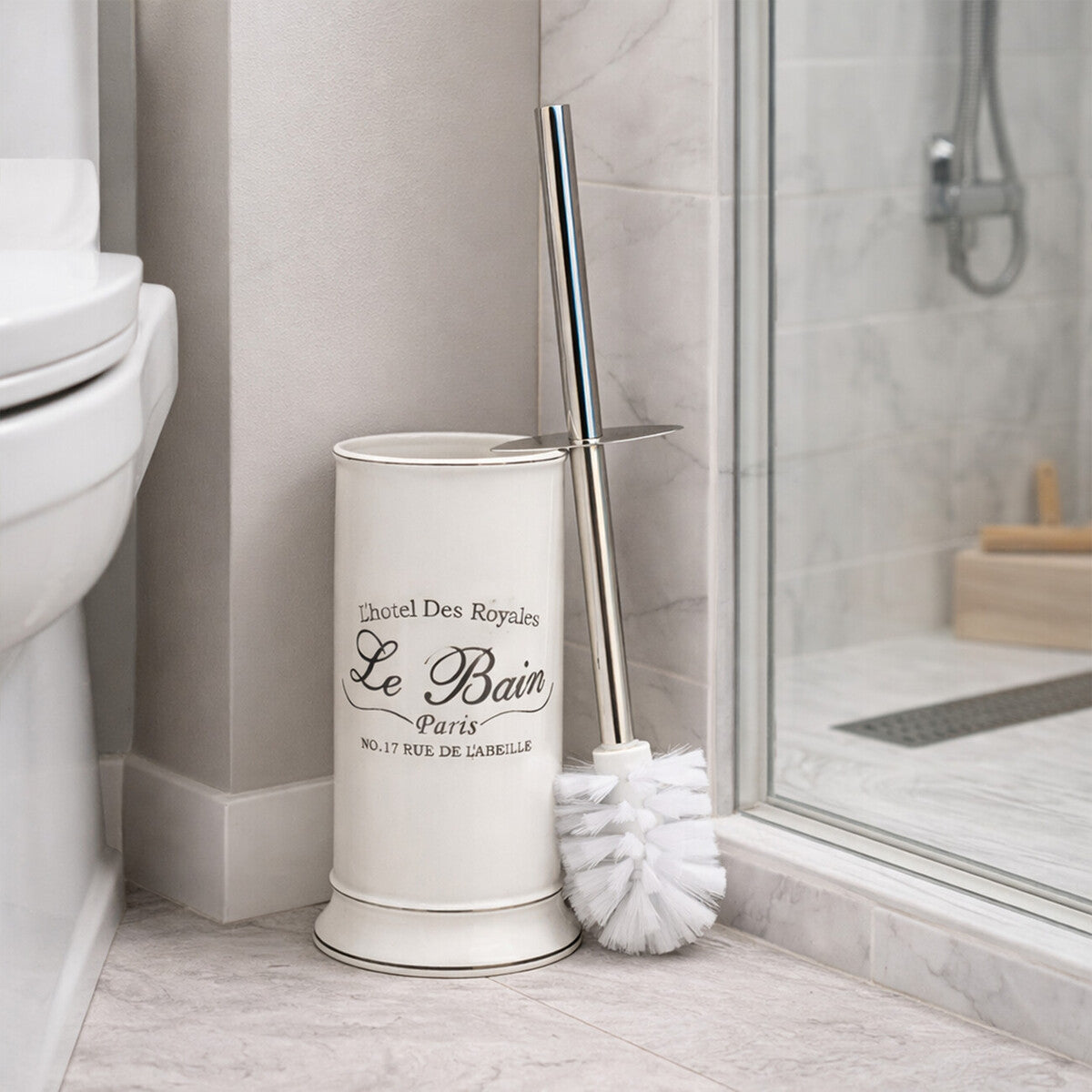 Le Bain White Toilet Brush With Holder - image 1