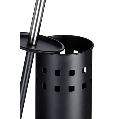 Indy Matt Black Square Design Toilet Brush Holder