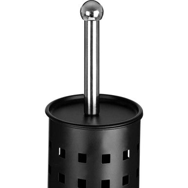Indy Matt Black Square Design Toilet Brush Holder