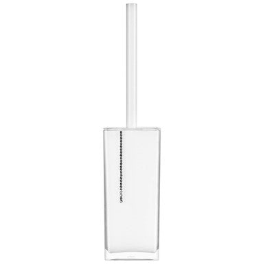 White Acrylic And Crystal Toilet Brush