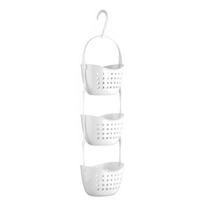 3 Tier White Hanging Shower Caddy | Dara