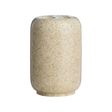 Beige ceramic vase on a white background