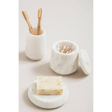 Abaska Off White Marble Soap Dish