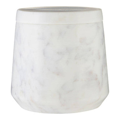 White marble planter on a white background