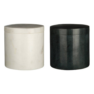 Abaska Off White Marble Cotton Jar