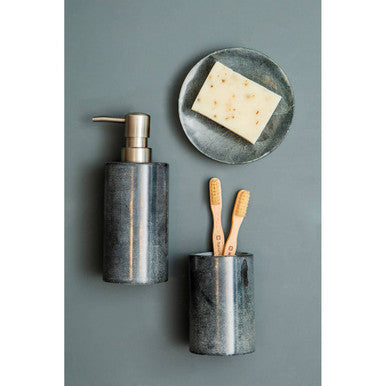 Kamal Dark Grey Marble Effect Lotion Dispenser - image 5