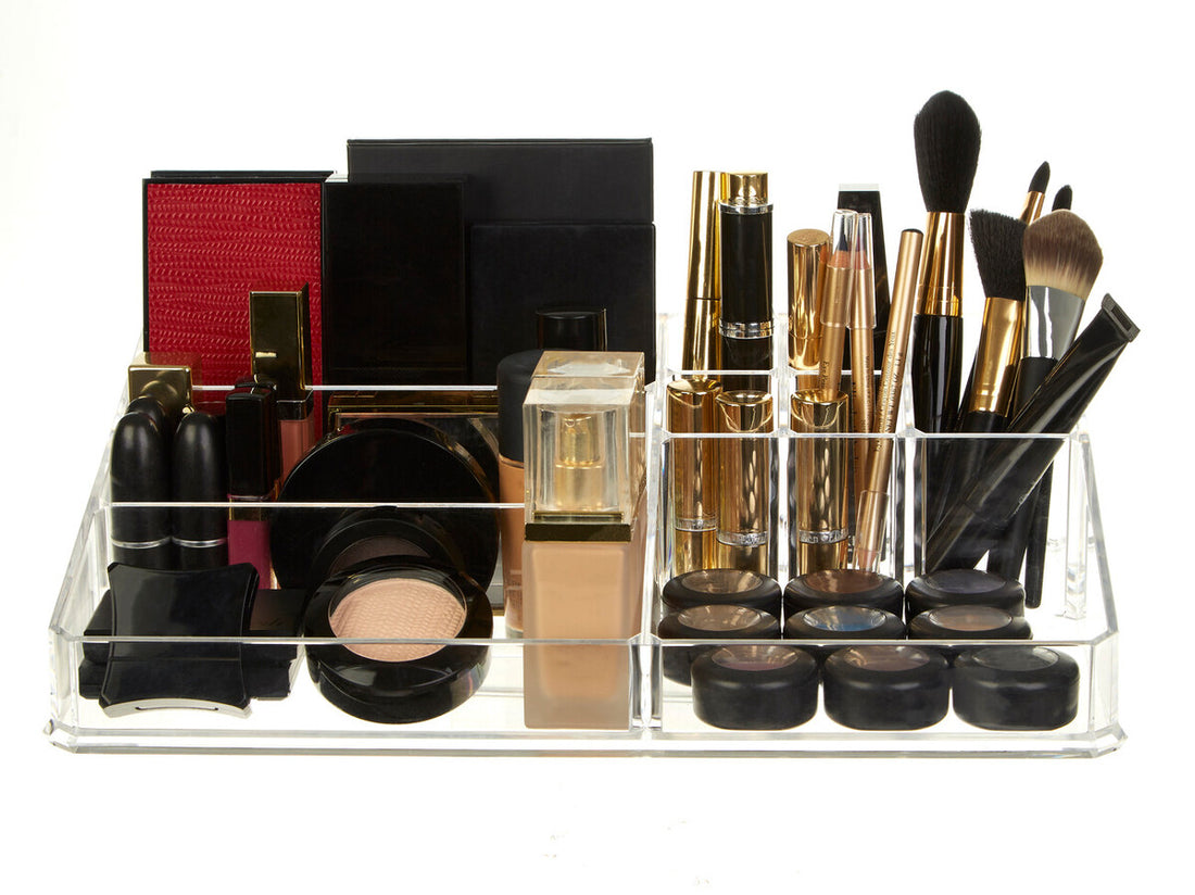 Beauty 9 Compartment Cosmetics Clear Organiser