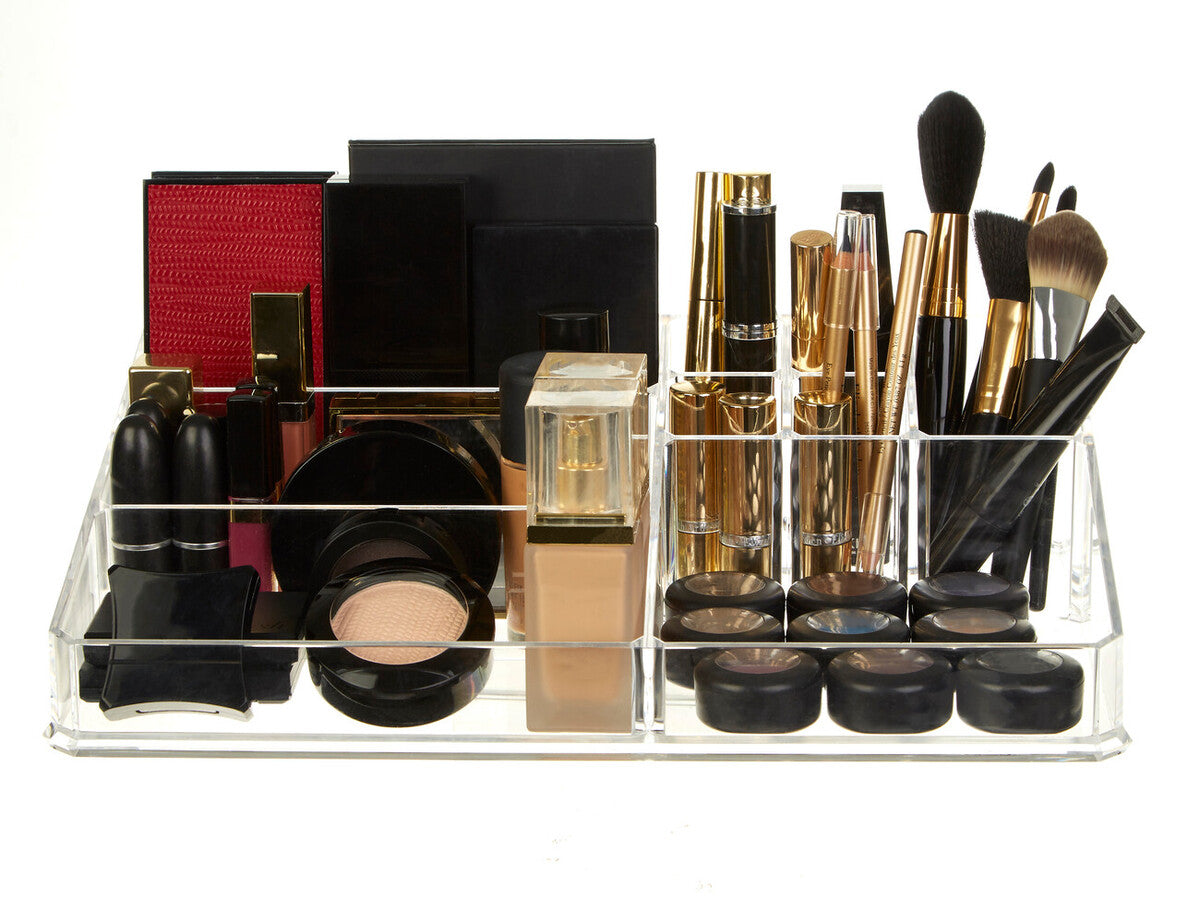 Beauty 9 Compartment Cosmetics Clear Organiser