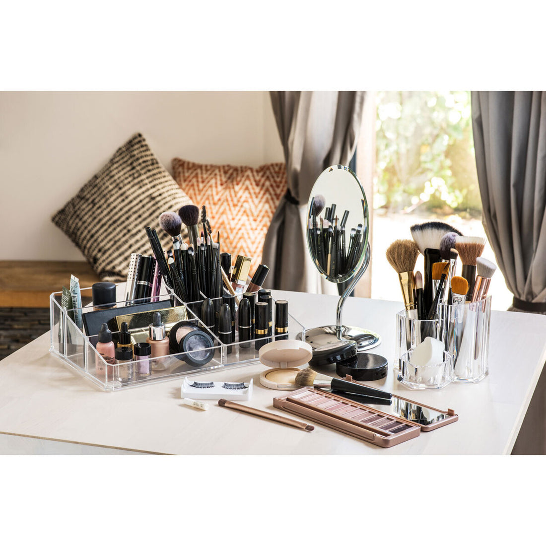 Beauty 9 Compartment Cosmetics Clear Organiser