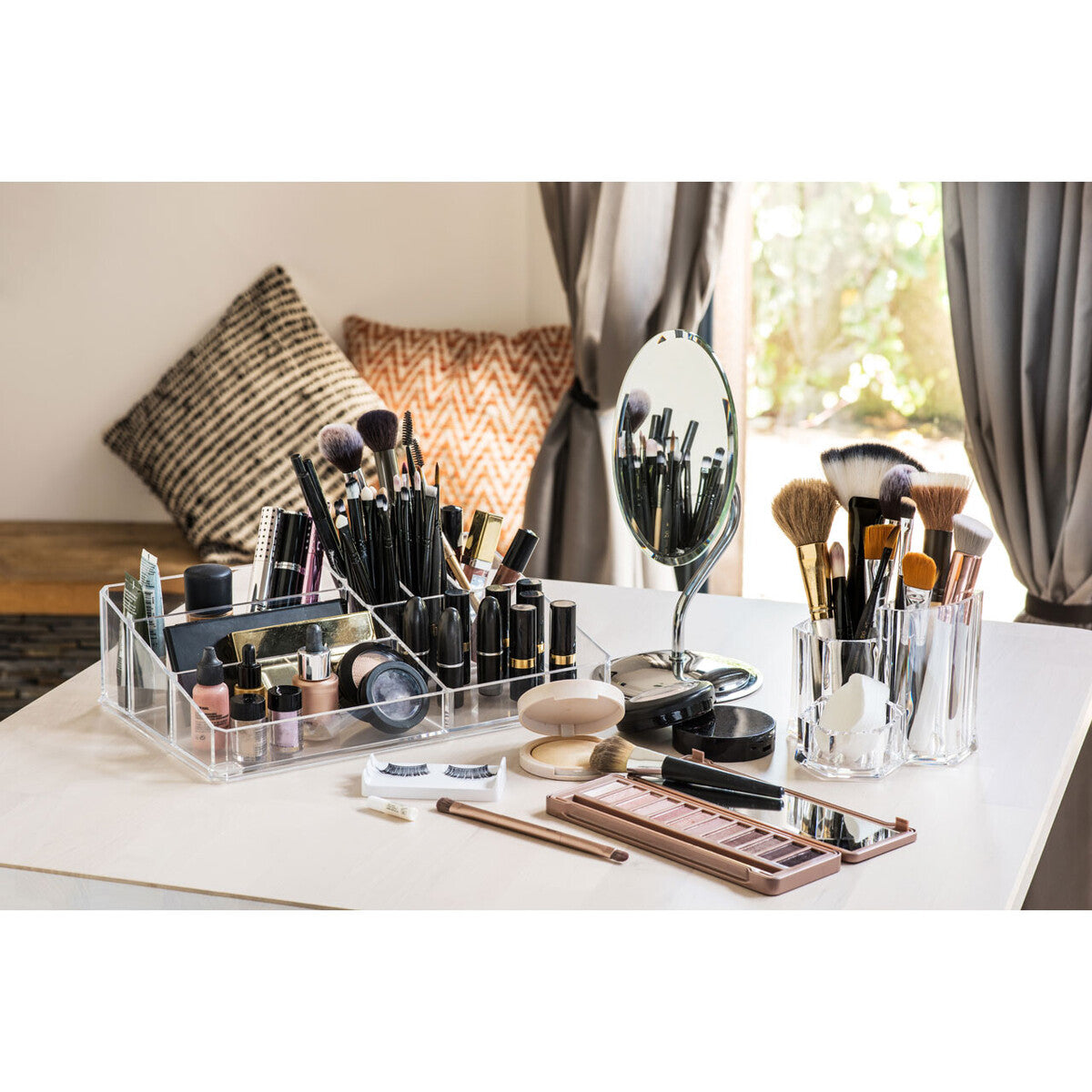 Beauty 9 Compartment Cosmetics Clear Organiser