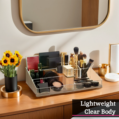 Beauty 9 Compartment Cosmetics Clear Organiser