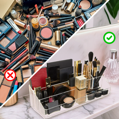 Beauty 9 Compartment Cosmetics Clear Organiser