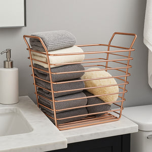 Small Gold Finish Wire Basket | Shine