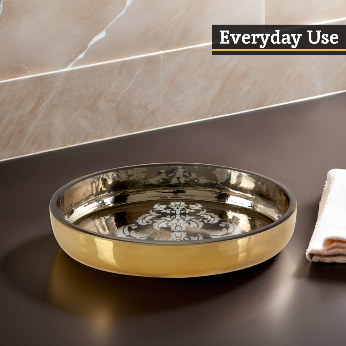 Elissa Oval Gold Soap Dish