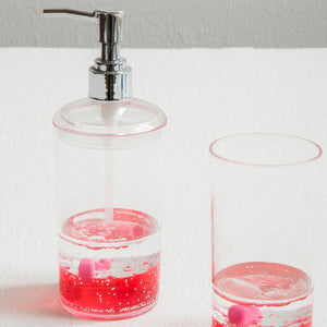 Floating Acrylic Hearts Lotion Dispenser | Floating Hearts