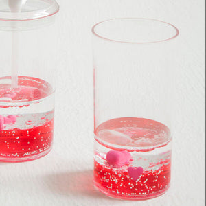 Acrylic Red Floating Hearts Tumbler