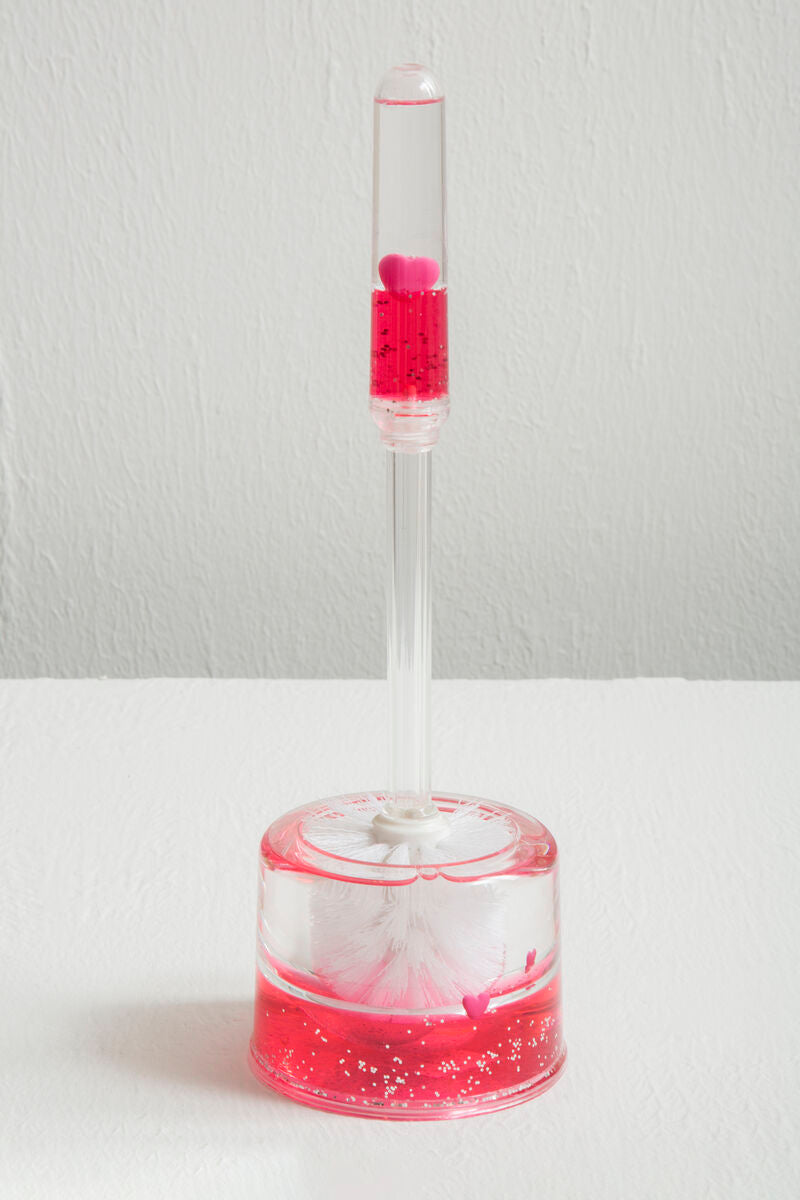 Floating Acrylic Hearts Toilet Brush Holder