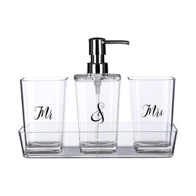 Clear glass bathroom set with &