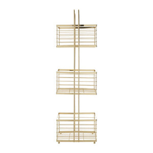 Three Tier Rectangular Gold Storage Caddy | Dara