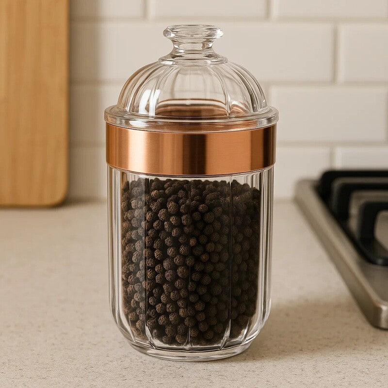 Guan Medium Rose Gold Acrylic Storage Jar