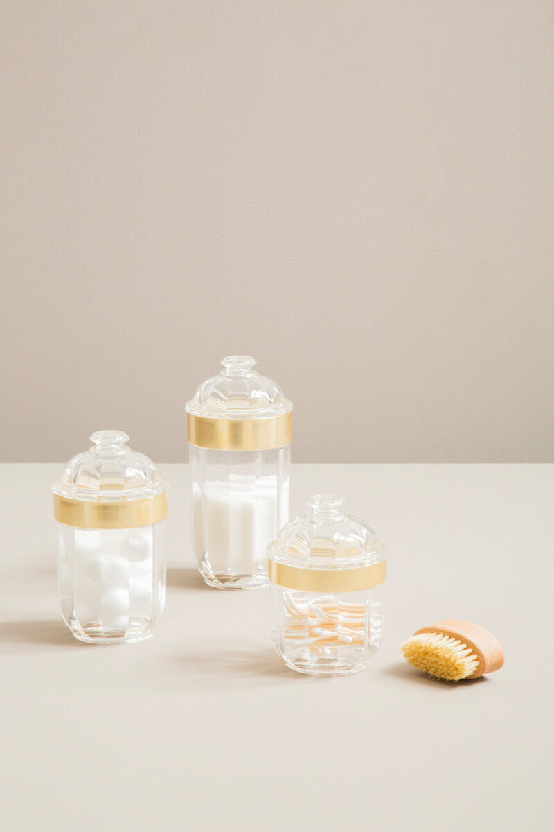 Small Light Gold Acrylic Storage Jar