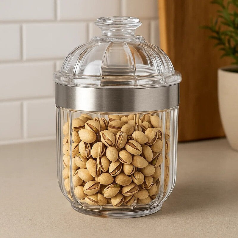 Guan Small Silver Acrylic Storage Jar