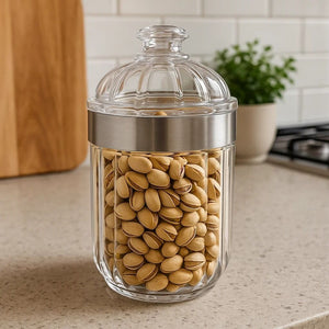 Medium Silver Acrylic Storage Jar | Guan