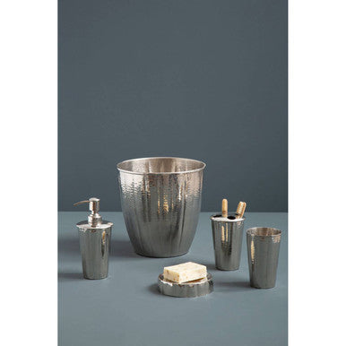 Hammered Bathroom Nickel Finish Toothbrush Holder
