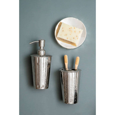 Hammered Bathroom Nickel Finish Lotion Dispenser
