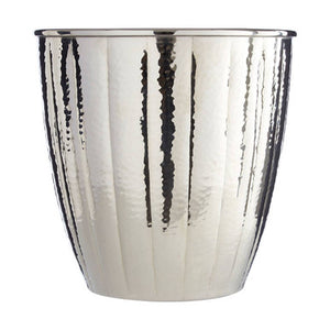 Hammered Bathroom Nickel Finish Waste Bin | Vaco