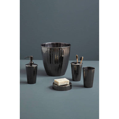 Hammered Black Nickel Finish Waste Bin