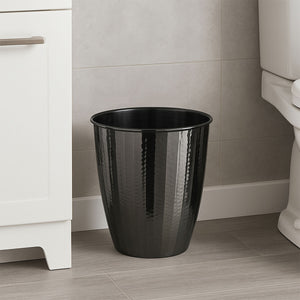 Hammered Black Nickel Finish Waste Bin | Vaco